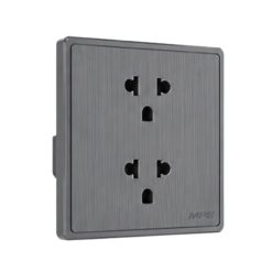 Mặt 2 ổ cắm 3 chấu màu xám S7UES2-GY MPE - Thiết bị điện Mai Linh Electric