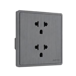 Mặt 2 ổ cắm 3 chấu màu xám S7UES2-GY MPE - Thiết bị điện Mai Linh Electric