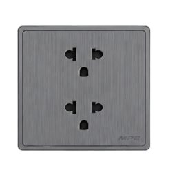 Mặt 2 ổ cắm 3 chấu màu xám S7UES2-GY MPE - Thiết bị điện Mai Linh Electric