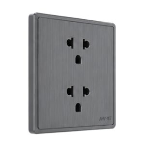 Mặt 2 ổ cắm 3 chấu màu xám S7UES2-GY MPE - Thiết bị điện Mai Linh Electric