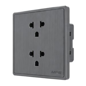 Mặt 2 ổ cắm 3 chấu màu xám S7UES2-GY MPE - Thiết bị điện Mai Linh Electric