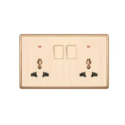 Mặt 2 ổ cắm đa năng tích hợp 2 công tắc 10A-250V mã S7MS2 MPE - Thiết bị điện Mai Linh Electric