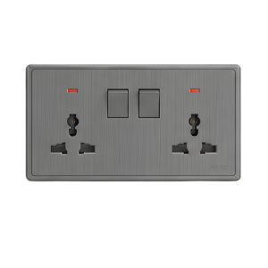 Mặt 2 ổ cắm đa năng và 2 công tắc 10A-250V màu xám S7MS2-GY MPE - Thiết bị điện Mai Linh Electric