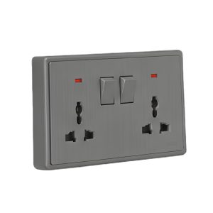 Mặt 2 ổ cắm đa năng và 2 công tắc 10A-250V màu xám S7MS2-GY MPE - Thiết bị điện Mai Linh Electric