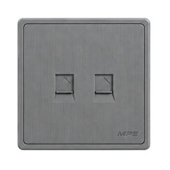 Mặt 2 ổ cắm điện thoại màu xám S7TEL/2-GY MPE - Thiết bị điện Mai Linh Electric