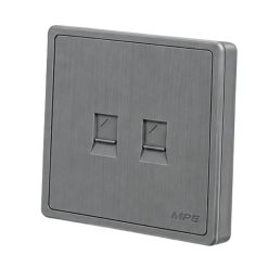 Mặt 2 ổ cắm điện thoại màu xám S7TEL/2-GY MPE - Thiết bị điện Mai Linh Electric