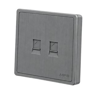 Mặt 2 ổ cắm điện thoại màu xám S7TEL/2-GY MPE - Thiết bị điện Mai Linh Electric