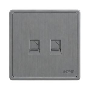 Mặt 2 ổ cắm điện thoại màu xám S7TEL/2-GY MPE - Thiết bị điện Mai Linh Electric
