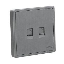 Mặt 2 ổ cắm mạng LAN màu xám S7LAN/2-GY MPE - Thiết bị điện Mai Linh Electric