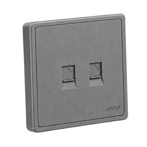 Mặt 2 ổ cắm mạng LAN màu xám S7LAN/2-GY MPE - Thiết bị điện Mai Linh Electric