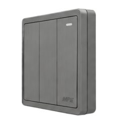 Mặt 3 công tắc 1 chiều 16A - 250V màu xám S703-GY MPE - Thiết bị điện Mai Linh Electric