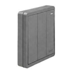Mặt 3 công tắc 1 chiều 16A - 250V màu xám S703-GY MPE - Thiết bị điện Mai Linh Electric