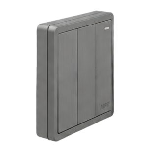 Mặt 3 công tắc 1 chiều 16A - 250V màu xám S703-GY MPE - Thiết bị điện Mai Linh Electric