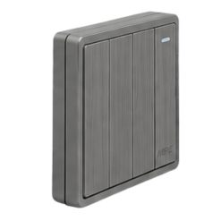 Mặt 4 công tắc 1 chiều 16A - 250V màu xám S704-GY MPE - Thiết bị điện Mai Linh Electric
