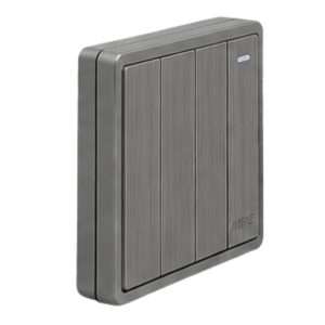 Mặt 4 công tắc 1 chiều 16A - 250V màu xám S704-GY MPE - Thiết bị điện Mai Linh Electric
