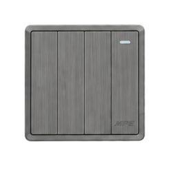 Mặt 4 công tắc 1 chiều 16A - 250V màu xám S704-GY MPE - Thiết bị điện Mai Linh Electric