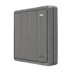Mặt 4 công tắc 1 chiều 16A - 250V màu xám S704-GY MPE - Thiết bị điện Mai Linh Electric