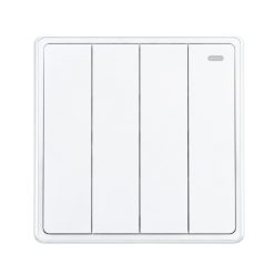 Mặt 4 công tắc 1 chiều màu trắng S704-W MPE - Thiết bị điện Mai Linh Electric