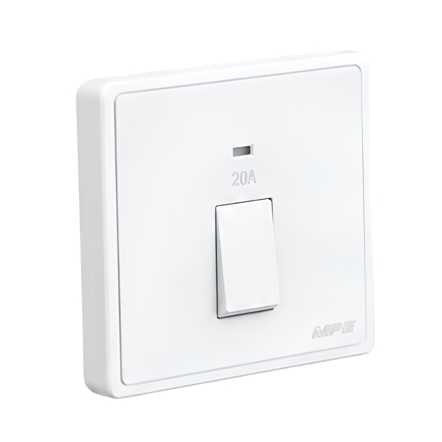 Mặt công tắc 2 cực 20A màu trắng S7MD20-W MPE - Thiết bị điện Mai Linh Electric