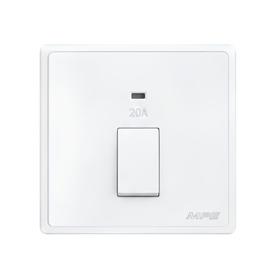 Mặt công tắc 2 cực 20A màu trắng S7MD20-W MPE - Thiết bị điện Mai Linh Electric