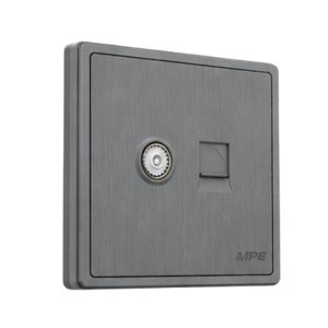 Mặt ổ cắm TV và điện thoại màu xám S7TV/TEL-GY MPE - Thiết bị điện Mai Linh Electric