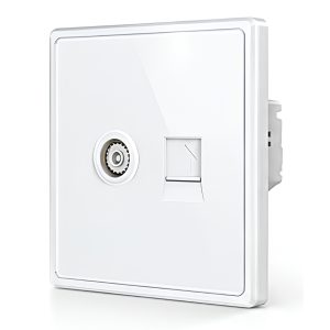 Mặt ổ cắm Tivi và điện thoại màu trắng S7TV/TEL-W MPE - Thiết bị điện Mai Linh Electric