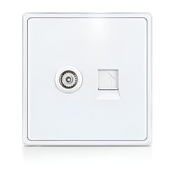 Mặt ổ cắm Tivi và điện thoại màu trắng S7TV/TEL-W MPE - Thiết bị điện Mai Linh Electric