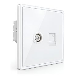 Mặt ổ cắm Tivi và mạng LAN màu trắng S7TV/LAN-W MPE - Thiết bị điện Mai Linh Electric