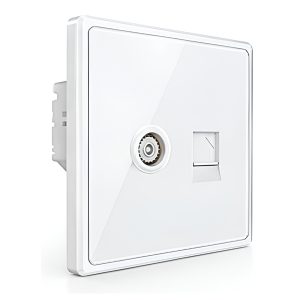 Mặt ổ cắm Tivi và mạng LAN màu trắng S7TV/LAN-W MPE - Thiết bị điện Mai Linh Electric