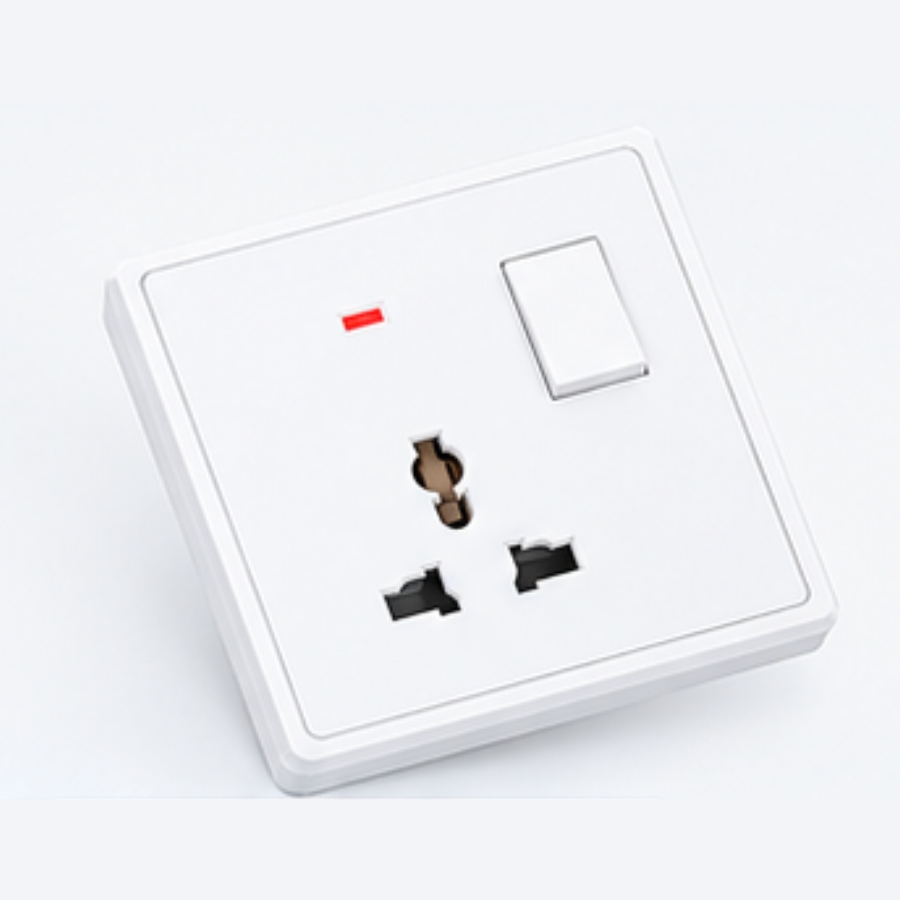 Mặt ổ cắm đa năng tích hợp công tắc màu trắng S7MS-W MPE - Thiết bị điện Mai Linh Electric