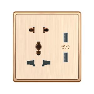 Mặt ổ cắm đa năng tích hợp ổ cắm đơn 2 chấu và 2 USB mã S7MS/USB MPE - Thiết bị điện Mai Linh Electric