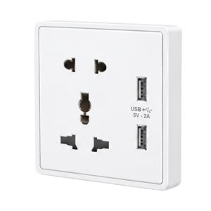 Mặt ổ cắm đa năng tích hợp ổ cắm đơn 2 chấu và 2 USB màu trắng mã S7MS/USB-W MPE - Thiết bị điện Mai Linh Electric