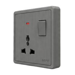 Mặt ổ cắm đa năng và công tắc 10A - 250V màu xám S7MS MPE - Thiết bị điện Mai Linh Electric