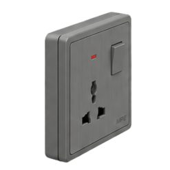Mặt ổ cắm đa năng và công tắc 10A - 250V màu xám S7MS MPE - Thiết bị điện Mai Linh Electric