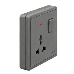 Mặt ổ cắm đa năng và công tắc 10A - 250V màu xám S7MS MPE - Thiết bị điện Mai Linh Electric