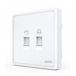 Mặt ổ cắm điện thoại và mạng LAN màu trắng S7TEL/LAN-W MPE - Thiết bị điện Mai Linh Electric