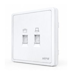 Mặt ổ cắm điện thoại và mạng LAN màu trắng S7TEL/LAN-W MPE - Thiết bị điện Mai Linh Electric