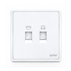 Mặt ổ cắm điện thoại và mạng LAN màu trắng S7TEL/LAN-W MPE - Thiết bị điện Mai Linh Electric