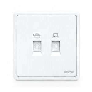 Mặt ổ cắm điện thoại và mạng LAN màu trắng S7TEL/LAN-W MPE - Thiết bị điện Mai Linh Electric