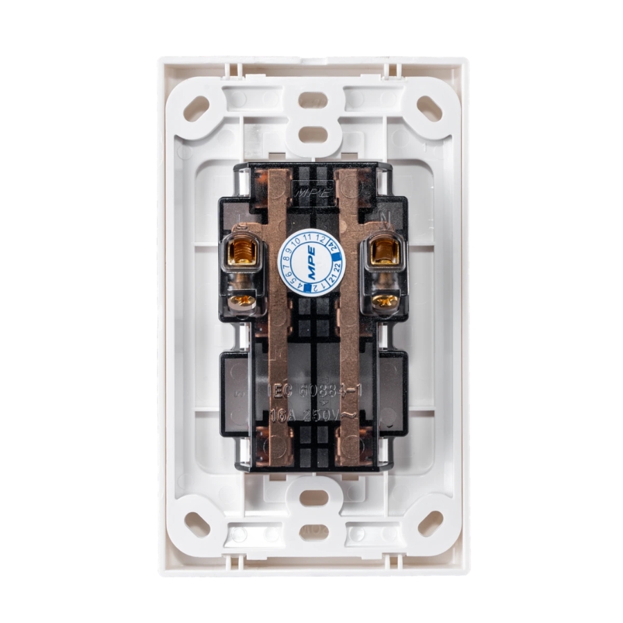 Ổ cắm ba 2 chấu đế liền A20US3N MPE - Thiết bị điện Mai Linh Electric