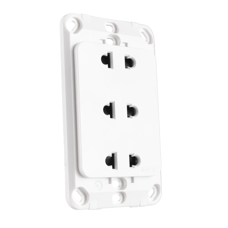 Ổ cắm ba 2 chấu đế liền A20US3N MPE - Thiết bị điện Mai Linh Electric
