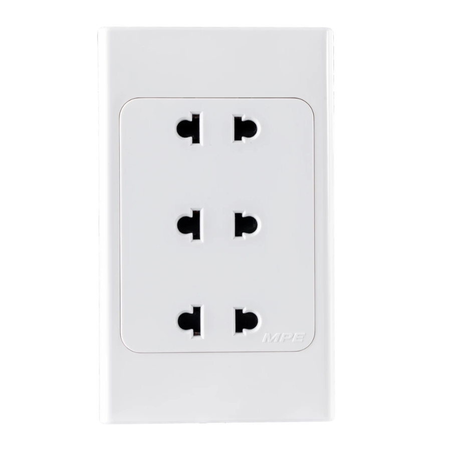 Ổ cắm ba 2 chấu đế liền A20US3N MPE - Thiết bị điện Mai Linh Electric