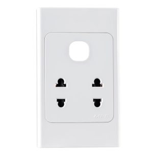 Ổ cắm đôi 2 chấu 16A và 1 lỗ A20US2XN MPE - Thiết bị điện Mai Linh Electric