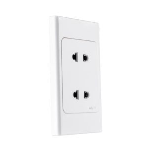 Ổ cắm đôi 2 chấu đế liền mã A20US2N MPE - Thiết bị điện Mai Linh Electric