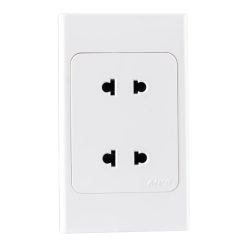 Ổ cắm đôi 2 chấu đế liền mã A20US2N MPE - Thiết bị điện Mai Linh Electric