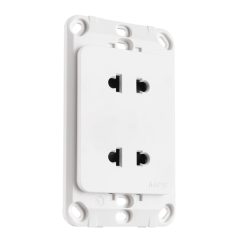 Ổ cắm đôi 2 chấu đế liền mã A20US2N MPE - Thiết bị điện Mai Linh Electric