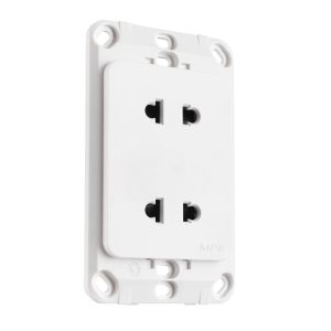 Ổ cắm đôi 2 chấu đế liền mã A20US2N MPE - Thiết bị điện Mai Linh Electric