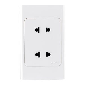 Ổ cắm đôi 2 chấu đế liền mã A20US2N MPE - Thiết bị điện Mai Linh Electric