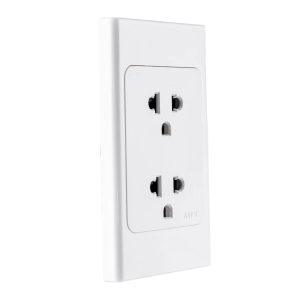 Ổ cắm đôi 3 chấu đế liền A20UES2N MPE - Thiết bị điện Mai Linh Electric