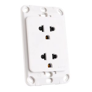 Ổ cắm đôi 3 chấu đế liền A20UES2N MPE - Thiết bị điện Mai Linh Electric